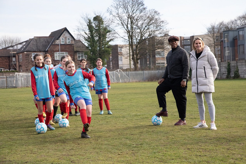 girls playing football